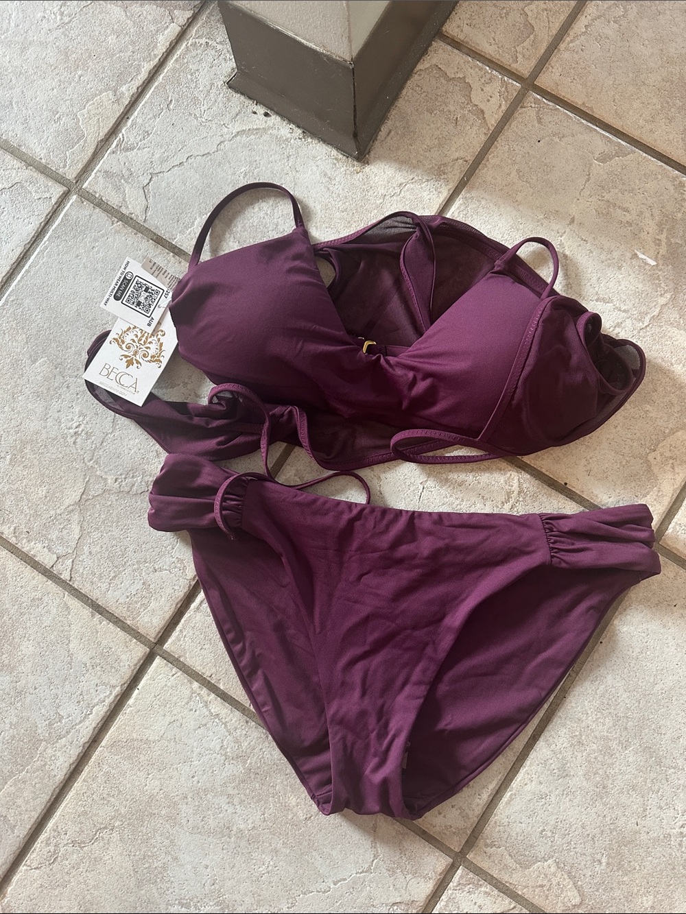 BECCA Deep Plum Two-Piece Bikini Set